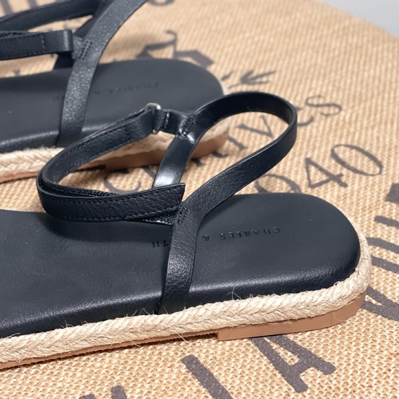 Charles & Keith Black Ankle Strap Flat Espadrille Sandals EU36 - Picture 4 of 9